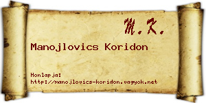 Manojlovics Koridon névjegykártya